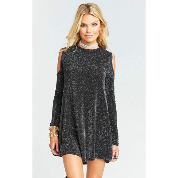 Show me Your Mumu Sparkly Cold-Shoulder Tunic - Picture 1 of 9